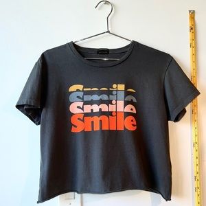 MOTHER DENIM The Rowdy Cutoff Smile Tee - Crop top T-Shirt